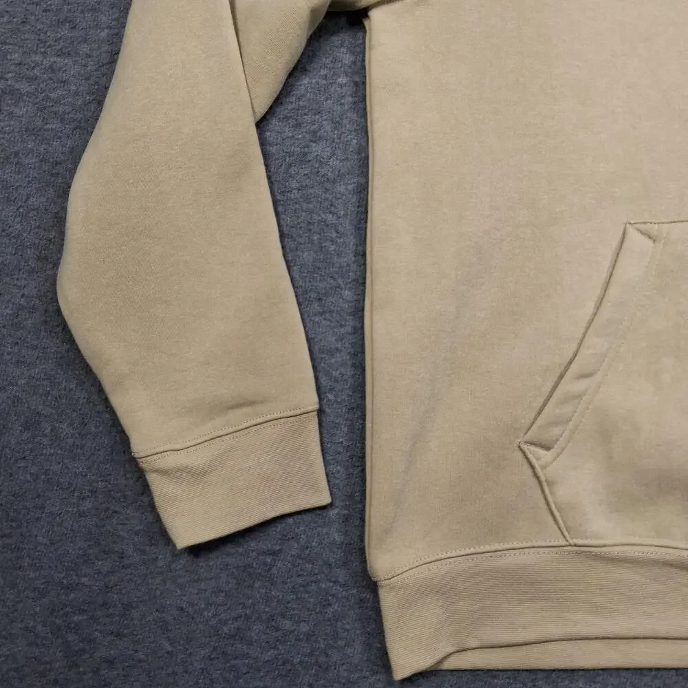True Religion Hoodie Mens XL Beige Pullover Fleece Horseshoe Logo Sweatshirt